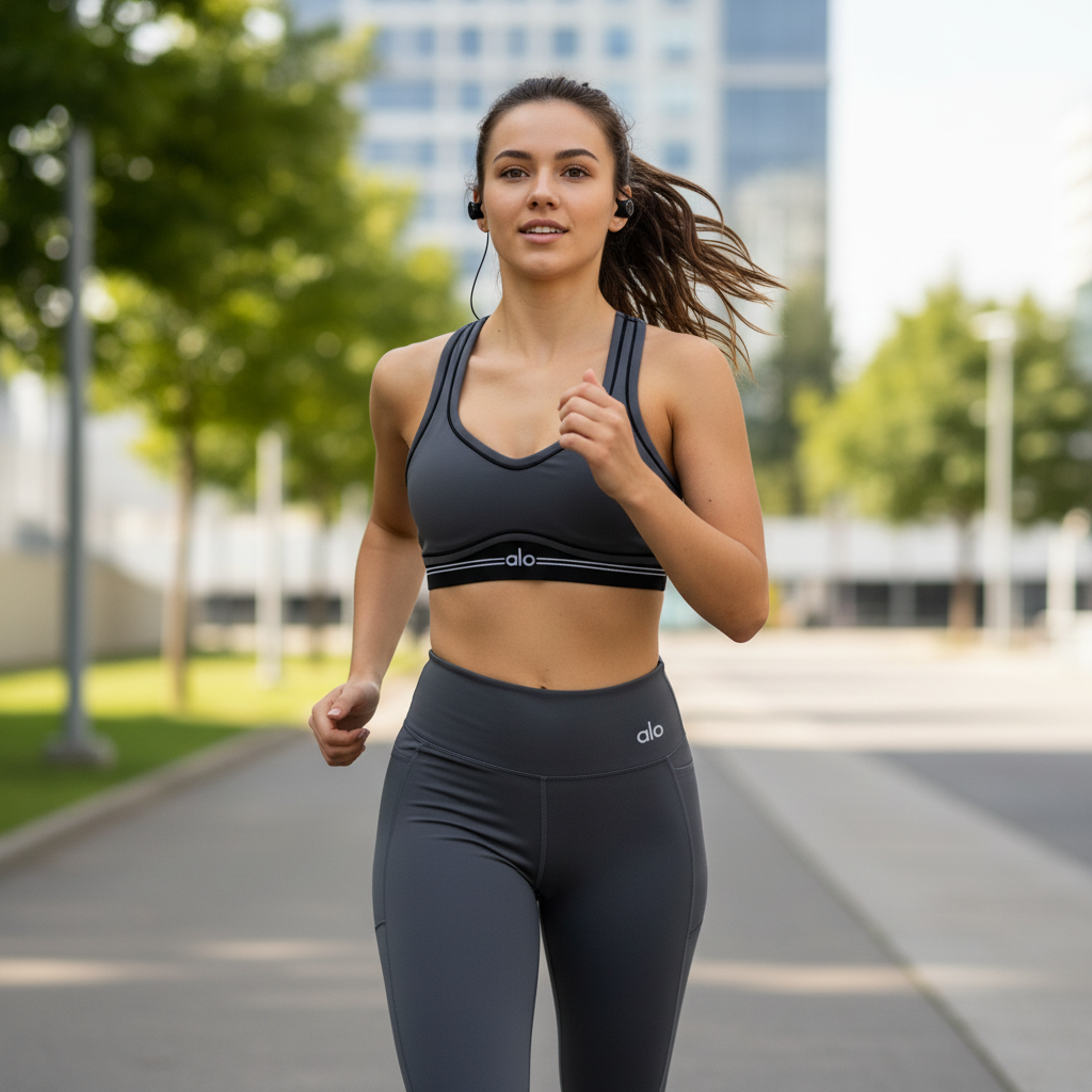Grey ALO Sports Bra